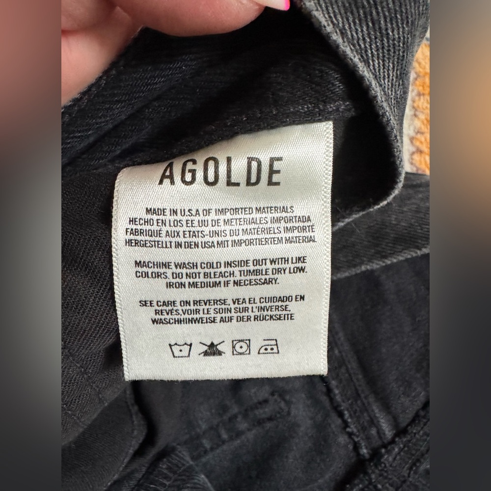 NWOT Agolde Broken Waistband Black Organic Cotton Denim Jeans Women's Size 33 - Picture 5 of 8